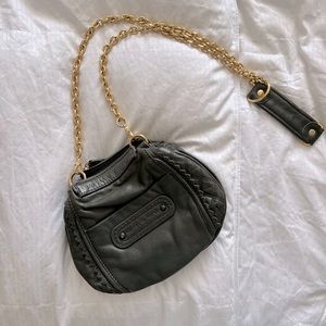 Grey Leather Shoulder bag